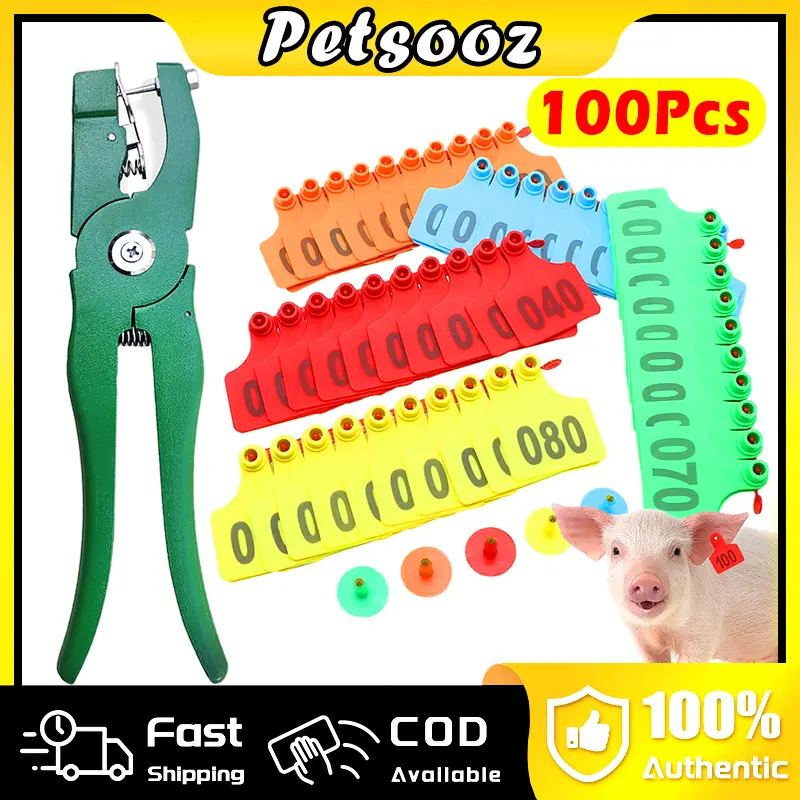 Pig Ear Tag Set 100Pcs with Applicator Plier